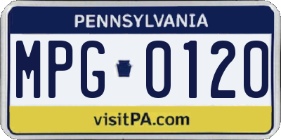 PA license plate MPG0120