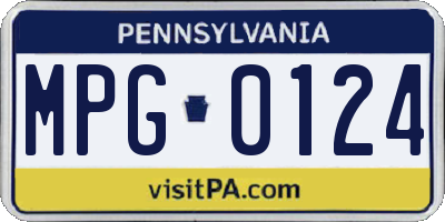 PA license plate MPG0124