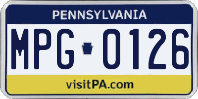 PA license plate MPG0126