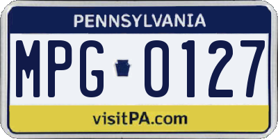 PA license plate MPG0127