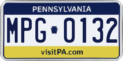 PA license plate MPG0132