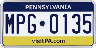 PA license plate MPG0135