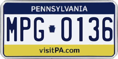 PA license plate MPG0136
