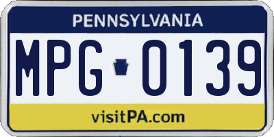 PA license plate MPG0139