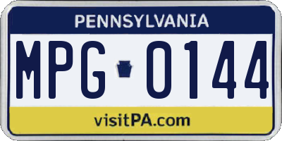 PA license plate MPG0144