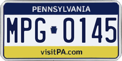 PA license plate MPG0145