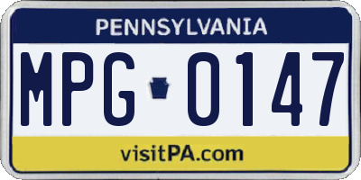 PA license plate MPG0147