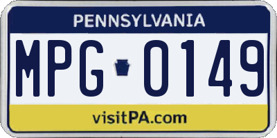 PA license plate MPG0149