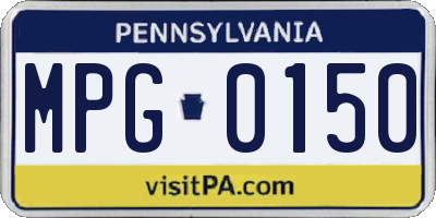 PA license plate MPG0150