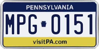 PA license plate MPG0151