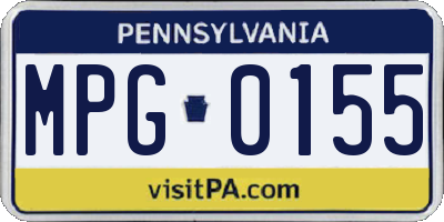 PA license plate MPG0155