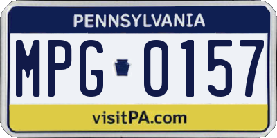 PA license plate MPG0157