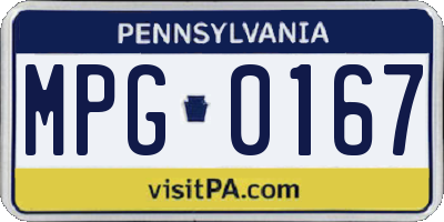 PA license plate MPG0167
