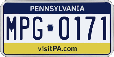 PA license plate MPG0171