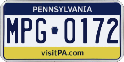 PA license plate MPG0172
