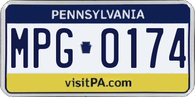 PA license plate MPG0174