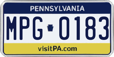 PA license plate MPG0183
