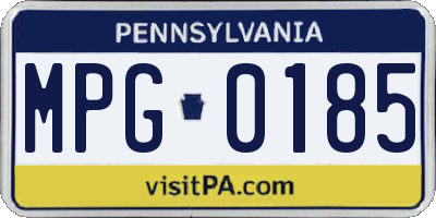 PA license plate MPG0185