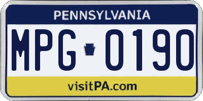 PA license plate MPG0190