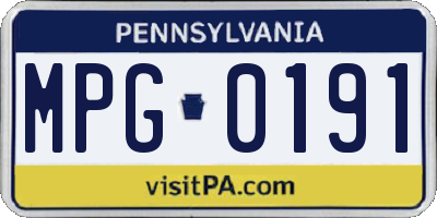 PA license plate MPG0191