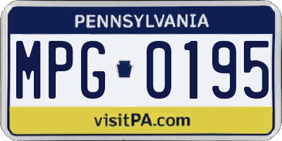 PA license plate MPG0195