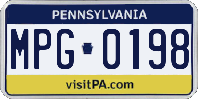 PA license plate MPG0198