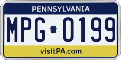 PA license plate MPG0199