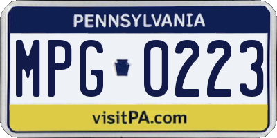 PA license plate MPG0223