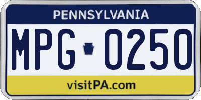 PA license plate MPG0250