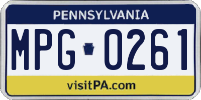 PA license plate MPG0261