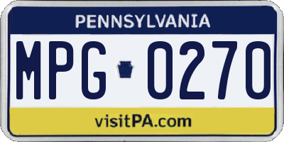PA license plate MPG0270