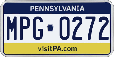 PA license plate MPG0272