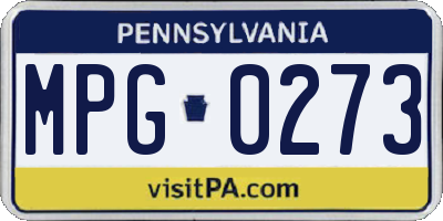 PA license plate MPG0273