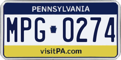 PA license plate MPG0274