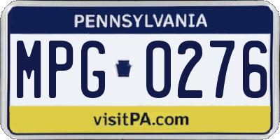 PA license plate MPG0276