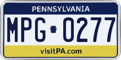 PA license plate MPG0277