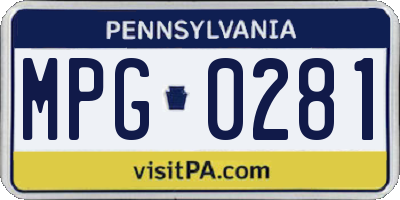 PA license plate MPG0281