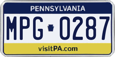 PA license plate MPG0287
