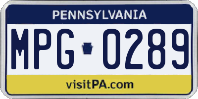 PA license plate MPG0289