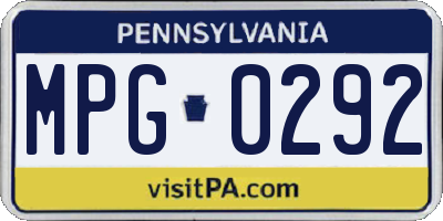 PA license plate MPG0292