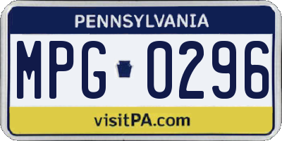 PA license plate MPG0296