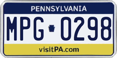 PA license plate MPG0298
