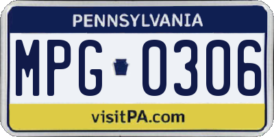 PA license plate MPG0306