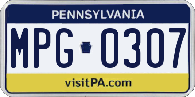 PA license plate MPG0307