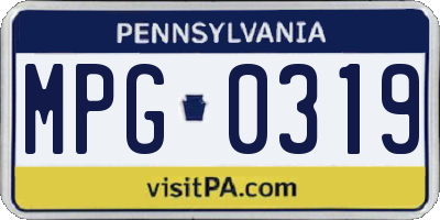 PA license plate MPG0319