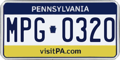 PA license plate MPG0320
