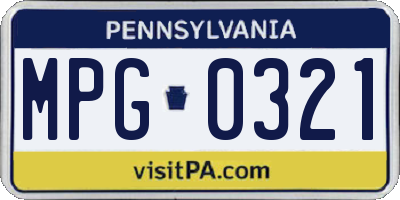 PA license plate MPG0321