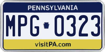 PA license plate MPG0323
