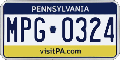 PA license plate MPG0324