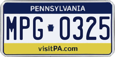 PA license plate MPG0325